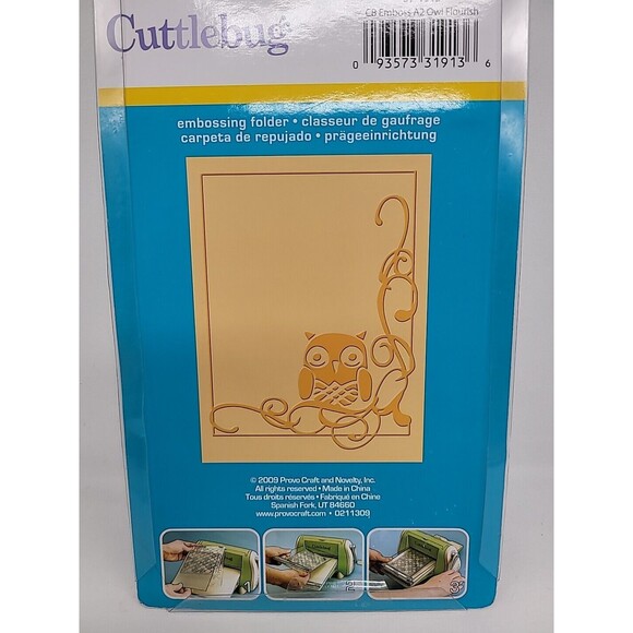Cuttlebug Provo Craft Embossing Folder Owl Flourish NEW #37-1913 - Picture 6 of 9